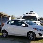 <p align="left">Location d'une Mazda2 pour trois jours. Chez Thrifty, succursale au Walmart où je pouvais me rendre à vélo. Meilleur prix: 71$US (taxes comprises et on vient te chercher et te mener). Couleur assortie à notre VR!